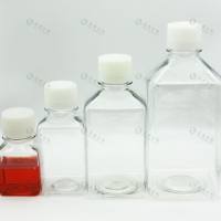 上海晶安生物60ml125ml250ml500ml1000mlPET无菌血清储存瓶/培养基方形瓶带