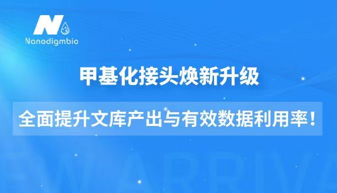 甲基化接头焕新升级，全面提升文库产出与有效数据利用率！