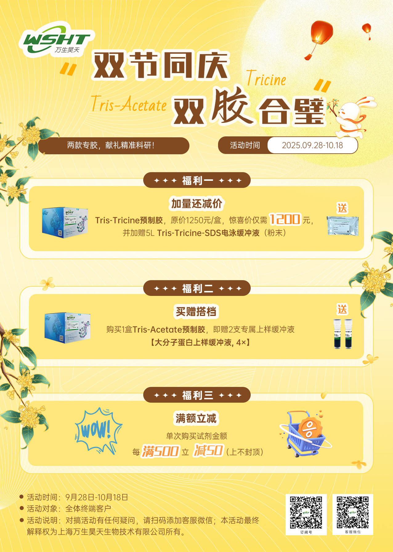 双节同庆 | 万生昊天Tris-Tricine预制胶和Tris-Acetate预制胶双剑合璧,献礼精准科研