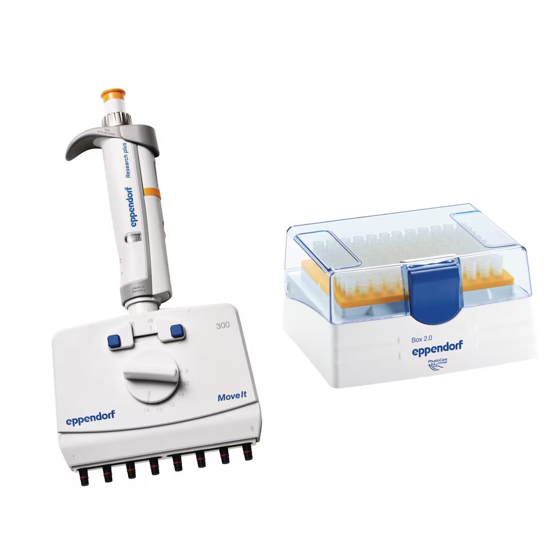 Eppendorf货号3125000176现货Research plus Move It可调间距移液器8通道30–300µl桔黄色9-14mm吸嘴间距19121878899上海睿安生物