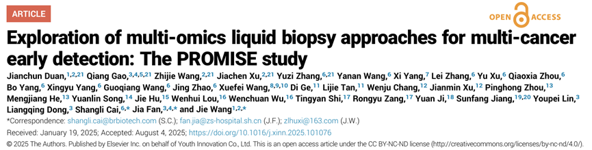 中国医学科学院肿瘤医院王洁团队、复旦大学附属中山医院樊嘉院士团队及燃石医学团队合作发文丨甲基化联合蛋白新策略助力多癌早检新突破