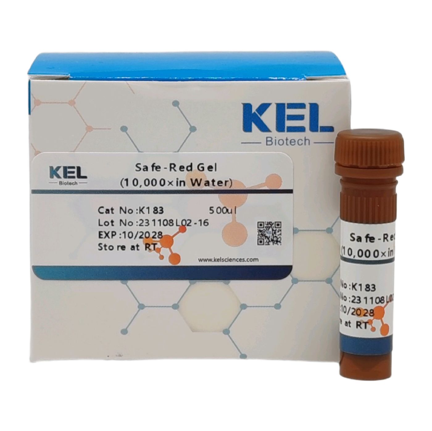  KEL Biotech™安全型高灵敏核酸染料(10,000×水溶液)-Safe-Red Gel(10,000×in Water)
