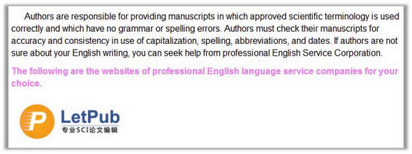 SCI期刊Journal of Mountain Science（JMS） 鼓励作者使用LetPub的论文编辑服务