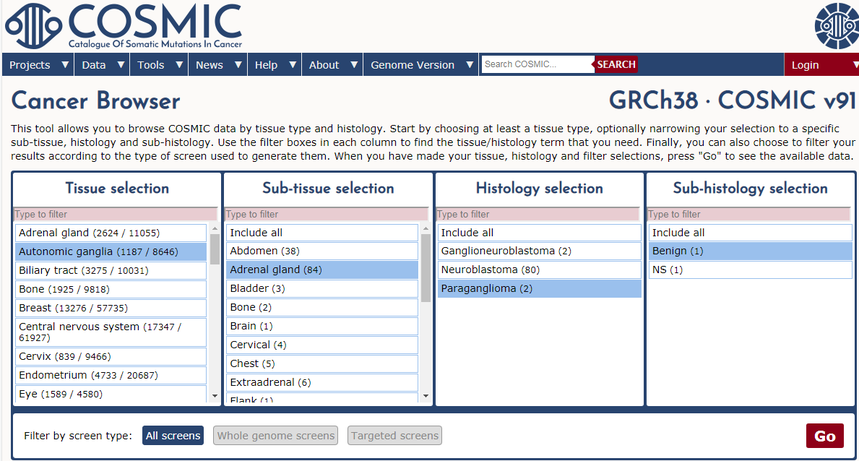 COSMIC数据库 COSMIC数据库