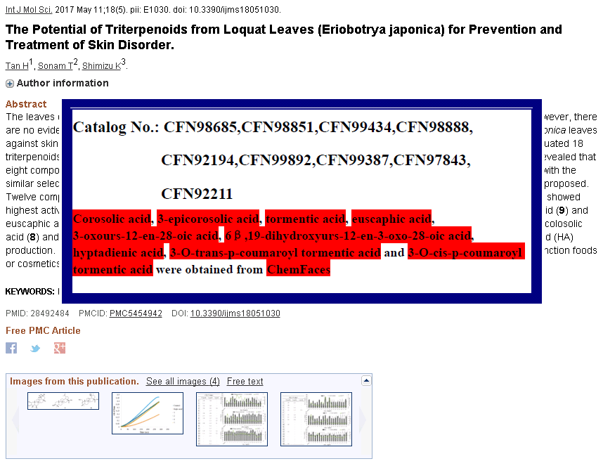 The Potential of Triterpenoids from Loquat Leaves (Eriobotrya japonica) for Prevention and Treatment of Skin Disorder