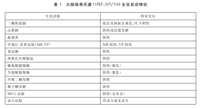 常规培养法检测大肠埃希氏菌 O157H7NM