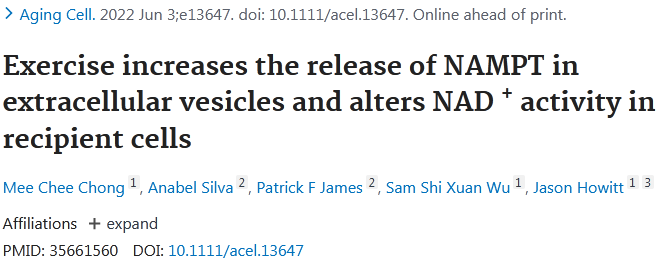 【Aging Cell】11分＋研究证明：运动能促进外泌体释放，让你更年轻健康！