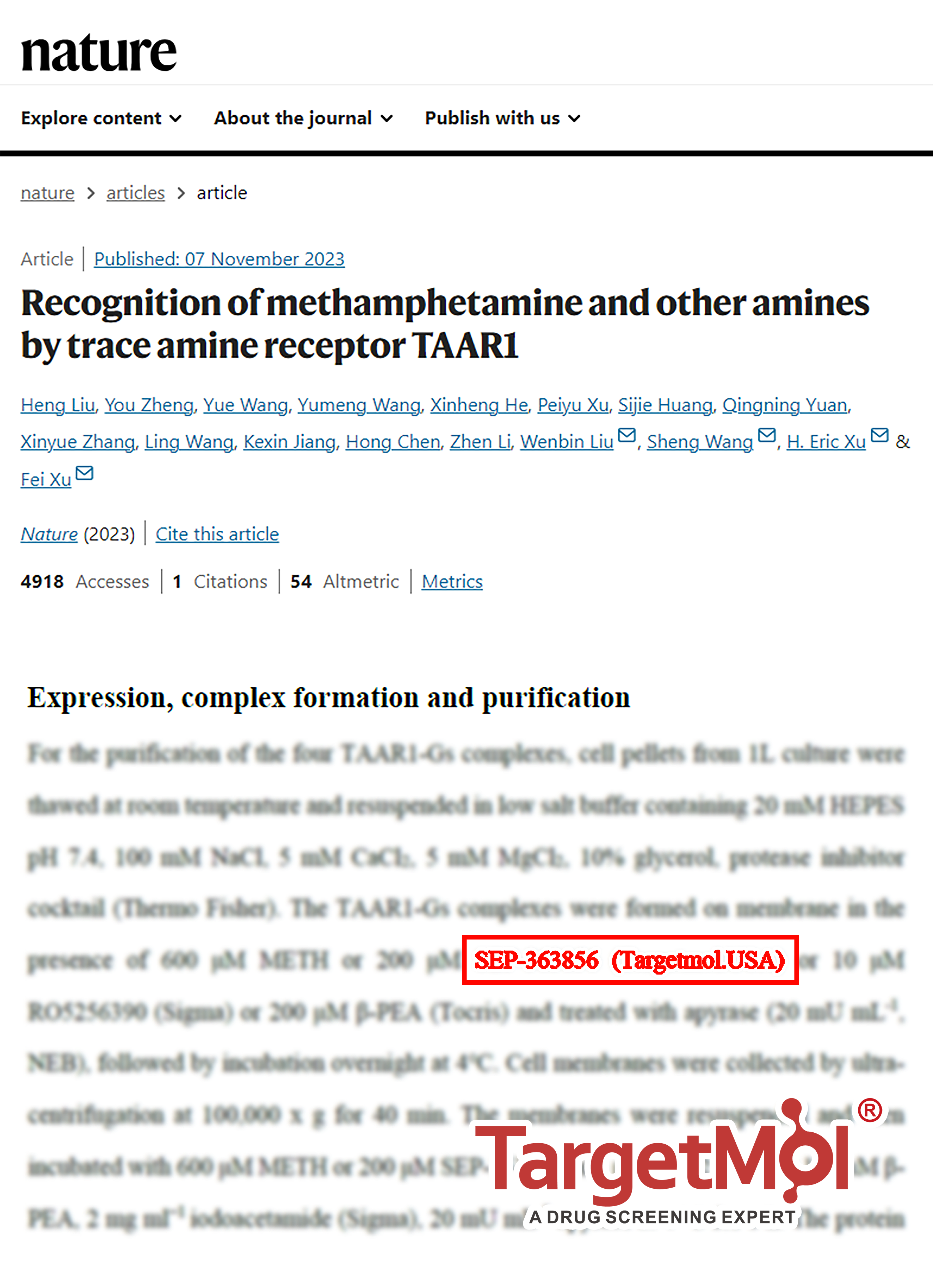 恭贺我司客户两篇Nature背靠背！揭秘TAAR1在药物成瘾和精神类疾病治疗中的巨大潜力！