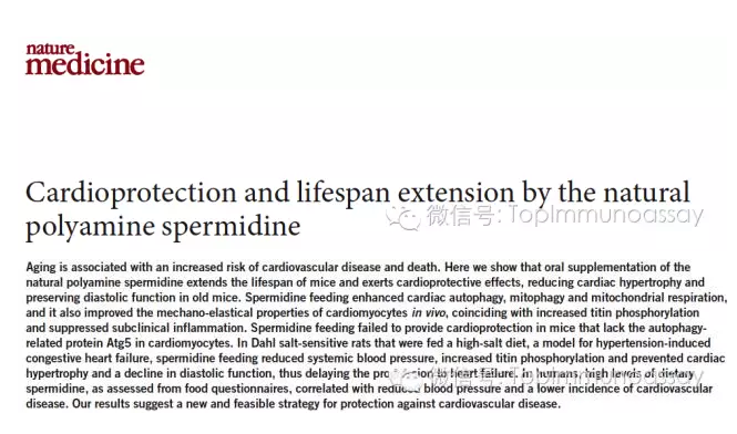 《自然•医学》亚精胺延长寿命，多适用成熟奶酪、豆类和全谷类
