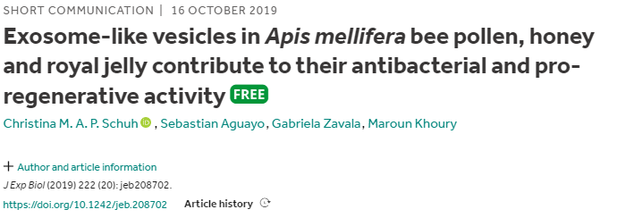 文献解读：蜂花粉、蜂蜜和蜂王浆外泌体研究