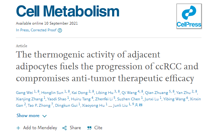 Absin 多色试剂盒荣登《Cell Metabolism》IF 27.287！