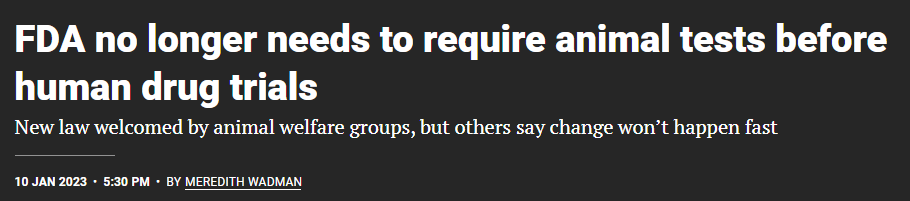 《Science》：FDA不再要求新药研制进行动物实验——类器官技术或将成为最大“潜力股”？