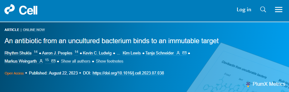 Cell重磅丨对抗超级细菌！新型抗生素Clovibactin可有效杀灭多种顽固耐药菌！
