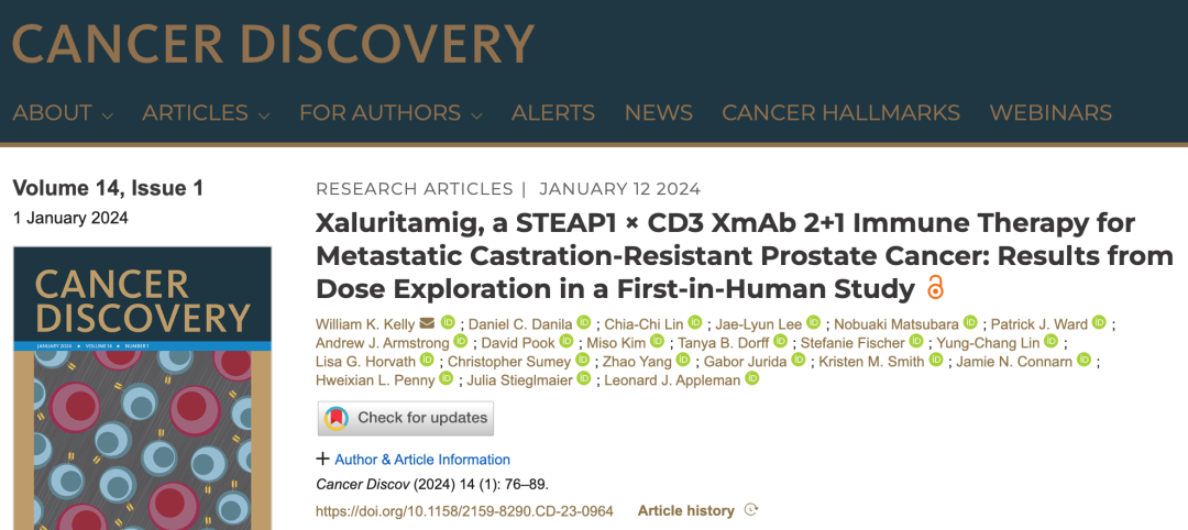 乐备实推荐丨《CancerDiscovery》前列腺癌的新免疫疗法，首次人体研究