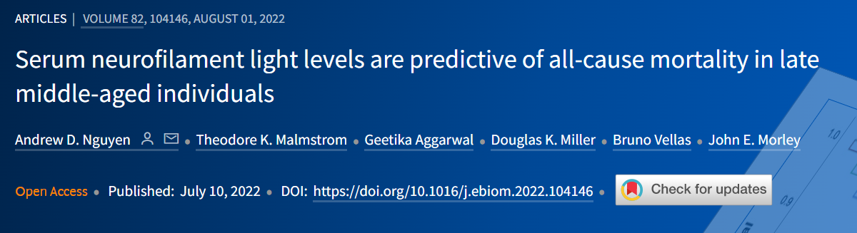循环NfL水平或是预测中晚年人群死亡率的生物标志物