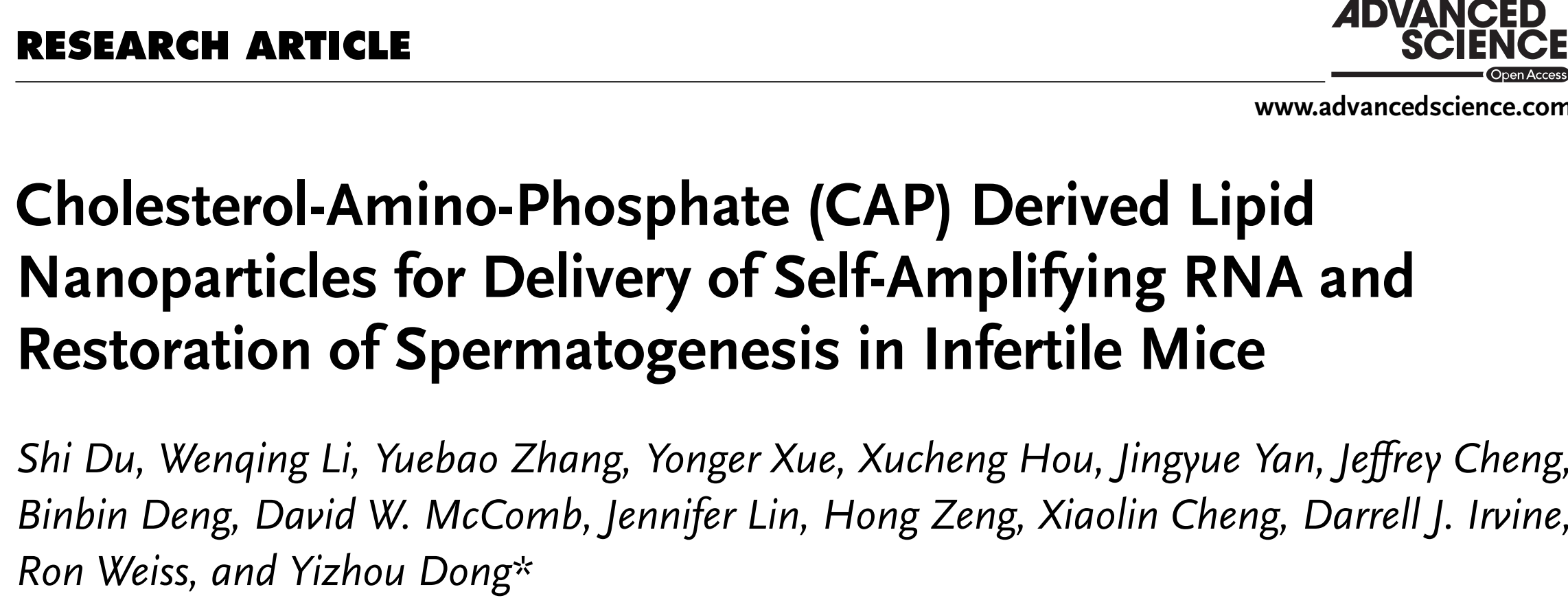 人类未来福音——mRNA疗法有望治疗由基因突变引起的男性不育症！