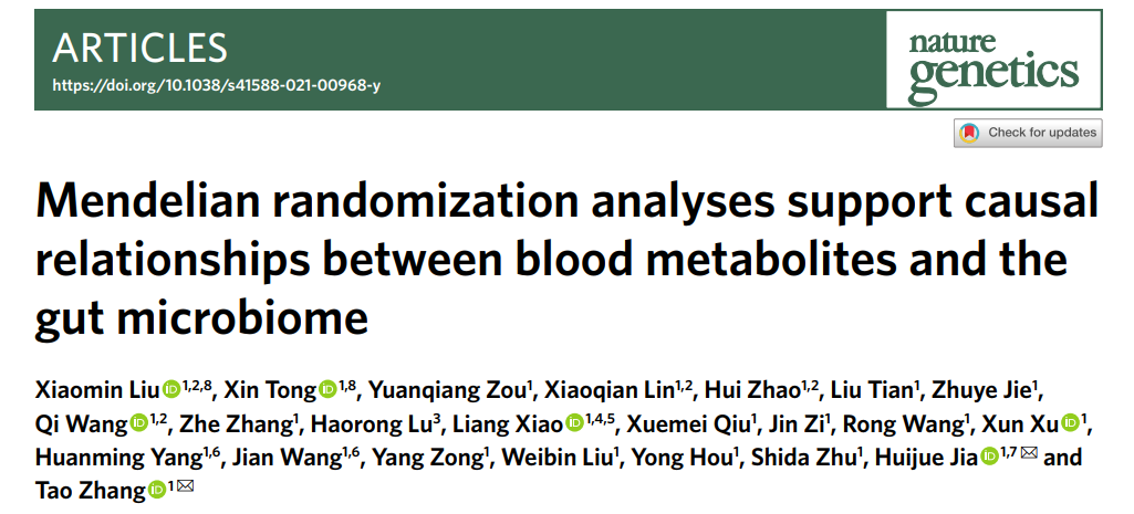 绘谱导读 | 2022年1月代谢组学文献精选
