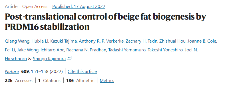 Nature（IF=69）：如何增加改善代谢健康的脂肪细胞？科学家提出新方法