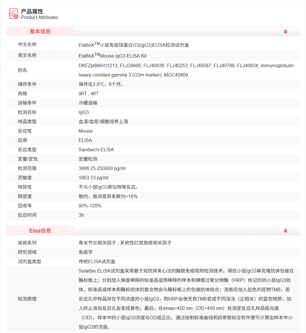 SEKM-0101-48T<br />小鼠免疫球蛋白G3检测