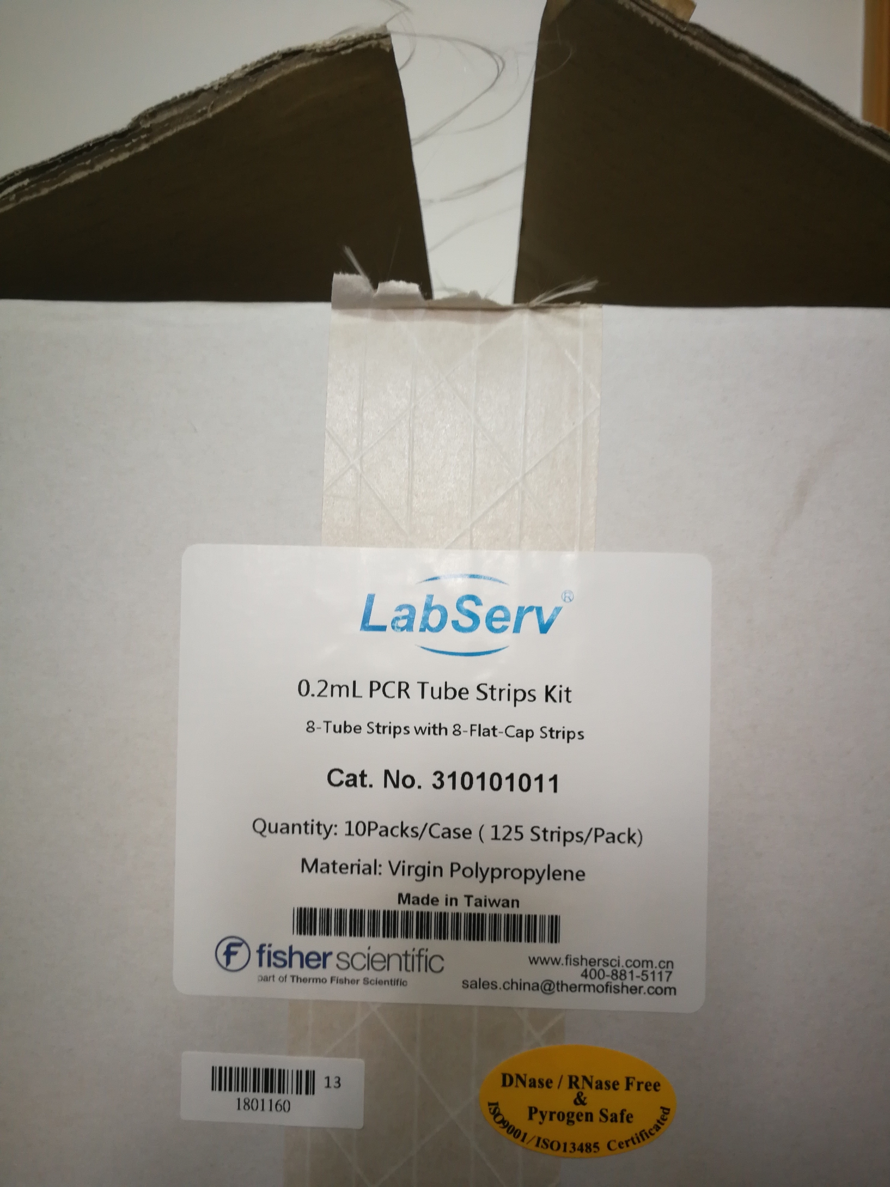 Fisher货号310101011现货0.2ml平盖PCR八