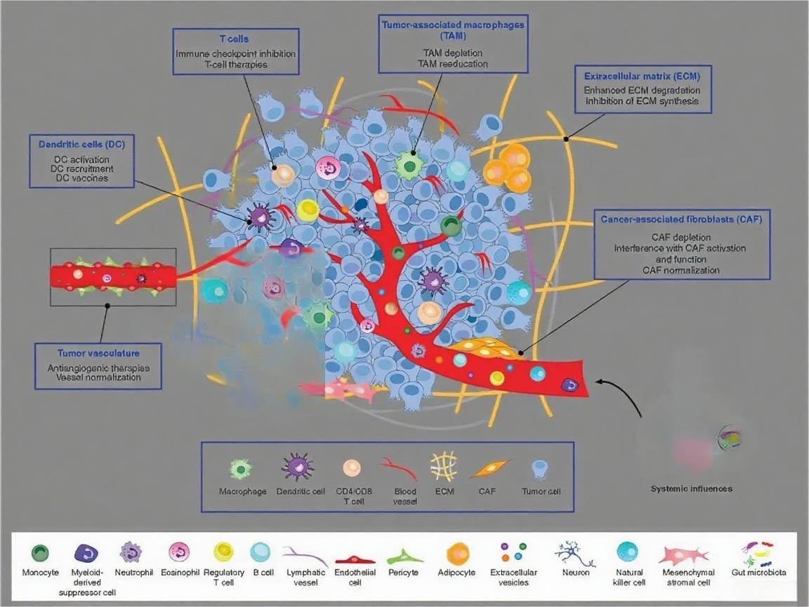 安罗替尼调控肿瘤微环境的多维机制与治疗策略