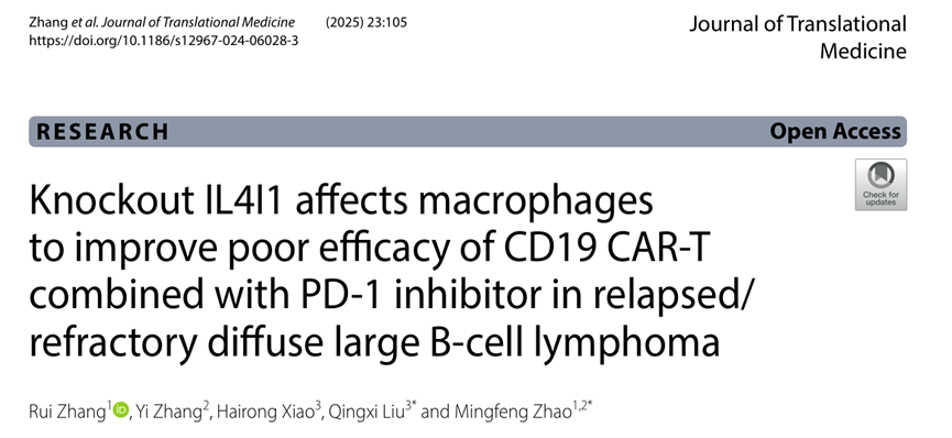 博雅生命新研究成果在国际期刊杂志发表，揭示创新CAR-T疗法的潜在新靶点