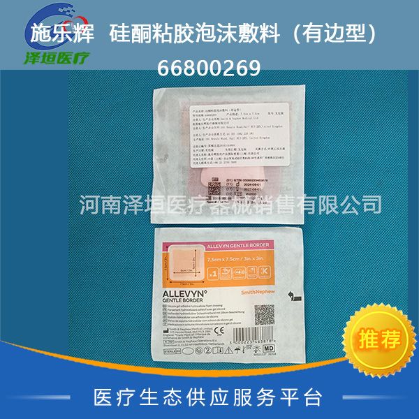 施乐辉  硅酮粘胶泡沫敷料（有边型）  66800269  