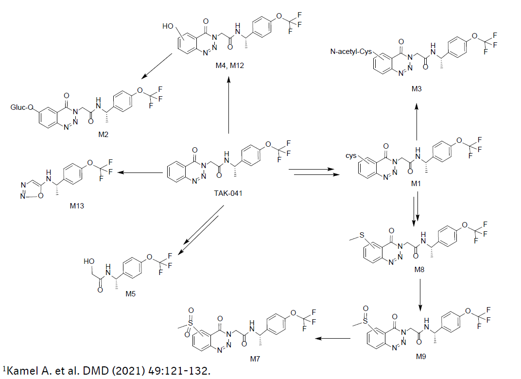 TAK-041的预测代谢途径1 TAK-041的预测代谢途径1