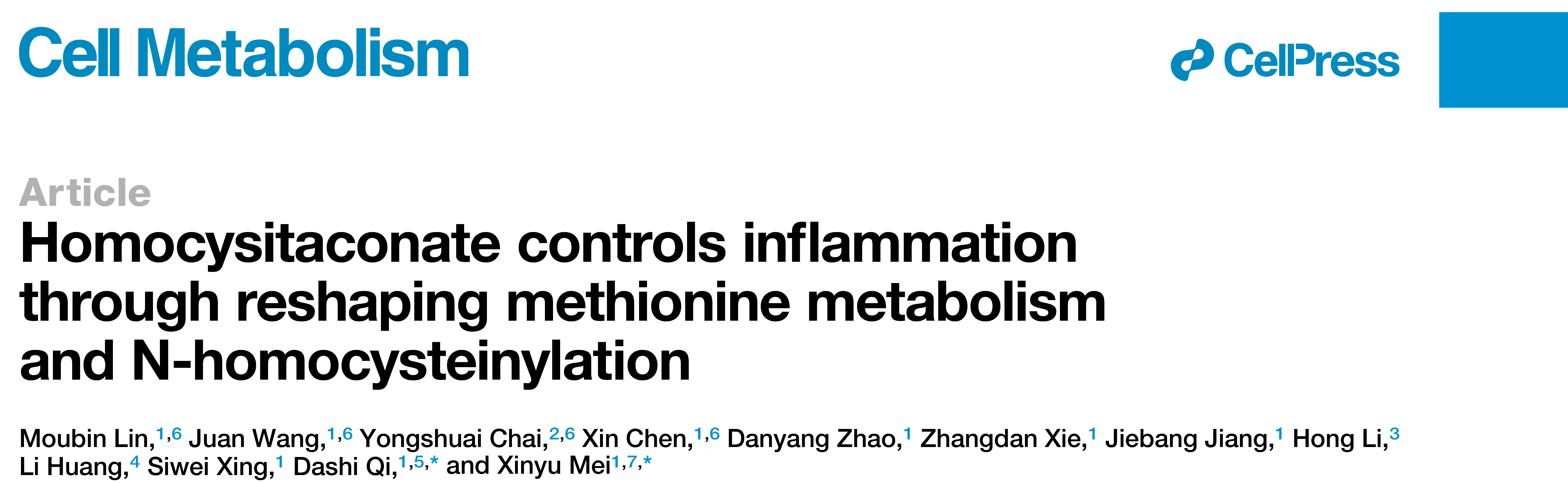 Cell Metab项目文章 | Lip-MS+转录组拿下代谢顶刊！同济大学团队发现新型抗炎代谢物——同康酸！