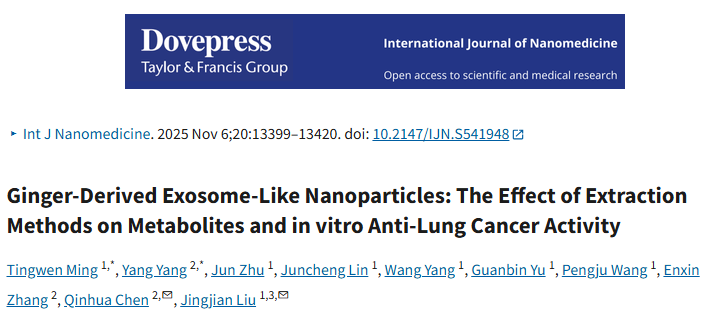【外泌体提取选型指南】+生姜来源外泌体解析：蛋白产量、稳定性与抗肺腺癌活性的核心机制！