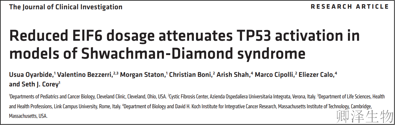 【血液疾病新机制】 | 罕见血液病中EIF6蛋白的新发现，为白血病预防带来希望