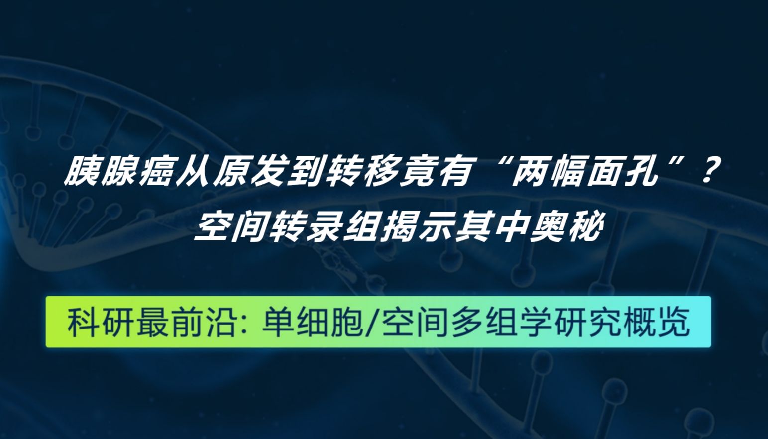 Nature丨胰腺癌从原发到转移竟有“两幅面孔”？空间转录组揭示其中奥秘