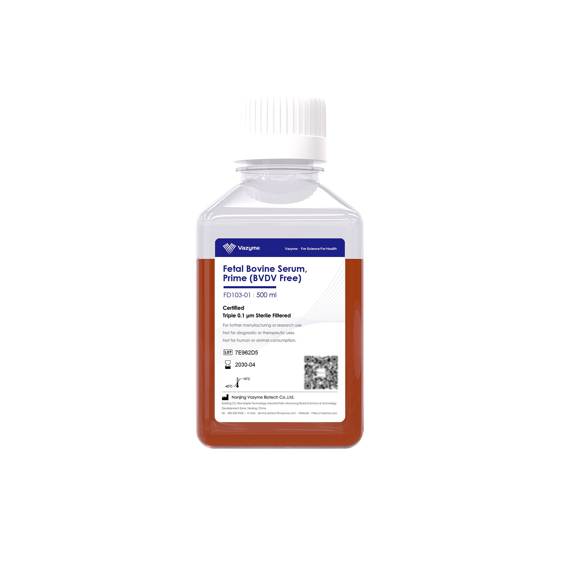 Fetal Bovine Serum, Prime (BVDV Free)(FD103-01)