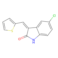 5-氯-3-(噻吩-2-基亚甲基)吲哚-2-酮，186611-58-5，10mM in DMSO，阿拉丁