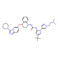 1-[5-tert-butyl-2-[1-[2-(dimethylamino)ethyl]pyrazol-4-yl]pyrazol-3-yl]-3-[(1S,4R)-4-[[3-[(2S)-2-methylpiperidin-1-yl]-[1,2,4]triazolo[4,3-a]pyridin-6-yl]oxy]-1,2,3,4-tetrahydronaphthalen-1-yl]urea，1443242-46-3，Moligand™，阿拉丁