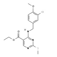 4-3-氯-4-甲氧基苄胺基-2-甲巯基-5-乙氧羰基嘧啶,330785-81-4,≥98%,阿拉丁