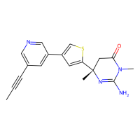 (6S)-2-amino-3,6-dimethyl-6-[4-(5-prop-1-ynylpyridin-3-yl)thiophen-2-yl]-5H-pyrimidin-4-one，1613380-81-6，Moligand™，阿拉丁