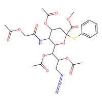 5-乙酸乙酰氨基-4,7,8-三-O-乙酰基-9-叠氮-3,5,9-三脱氧-2-S-苯基-2-硫-D-丙三氧基-β-D-半乳-2-吡喃壬酮糖甲酯，1195053-25-8，≥93%(HPLC)，阿拉丁
