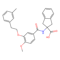 2-[[4-methoxy-3-[2-(3-methylphenyl)ethoxy]benzoyl]amino]-1,3-dihydroindene-2-carboxylic acid，1195941-38-8，Moligand™，阿拉丁