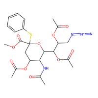5-乙酰氨基-4,7,8-三-O-乙酰基-9-叠氮-3,5,9-三脱氧-2-S-苯基-2-硫-D-丙三氧基-β-D-半乳-2-吡喃壬酮糖甲酯，219814-65-0，≥92%(HPLC)，阿拉丁