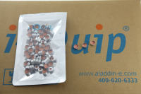 11mm铝钳口盖垫，类型: 本色PTFE/红色橡胶隔垫;铝制银色开口盖;包装: 100个，芯硅谷