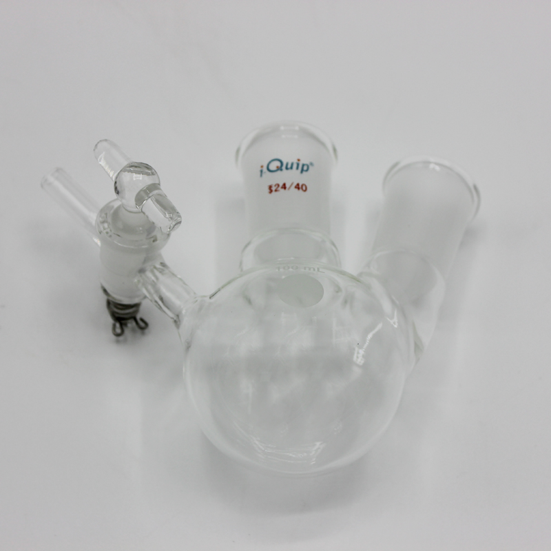 两口反应瓶，容量: 100ml;磨口: 14/20;包装: 1个，芯硅谷