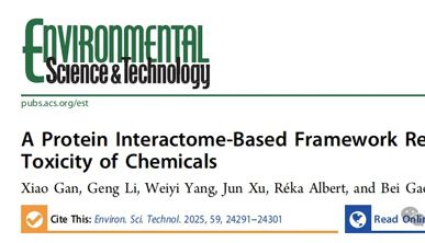 IF＝11.3丨ES&amp;T: 基于蛋白质相互作用网络框架揭示化学物质毒性