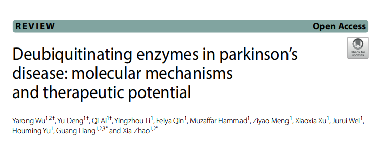 去泛素化专题|《Molecular Medicine》（2025IF：未明确标注，JCR 相关领域 Q1）解读：去泛素化酶在帕金森病中的分子机制与治疗潜力