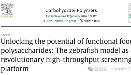 IF＝12.5丨斑马鱼在功能性食品多糖（FFPs）研究中的应用进展