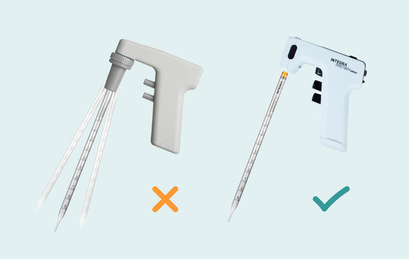 PIPETBOY GENIUS comparison with a generic pipet controller and the difference in the secure fit