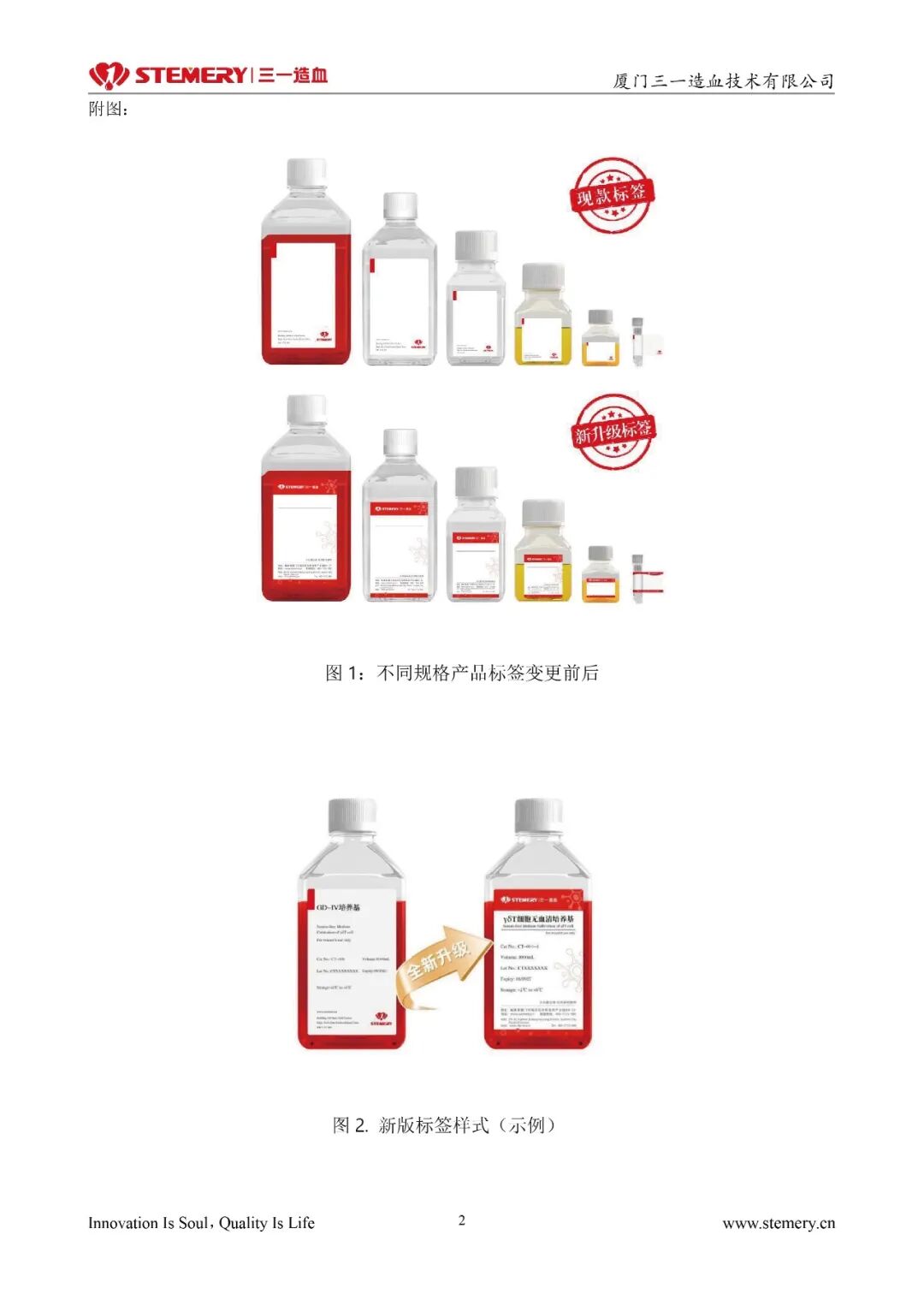 三一造血 | 产品名称、货号及标签变更公告