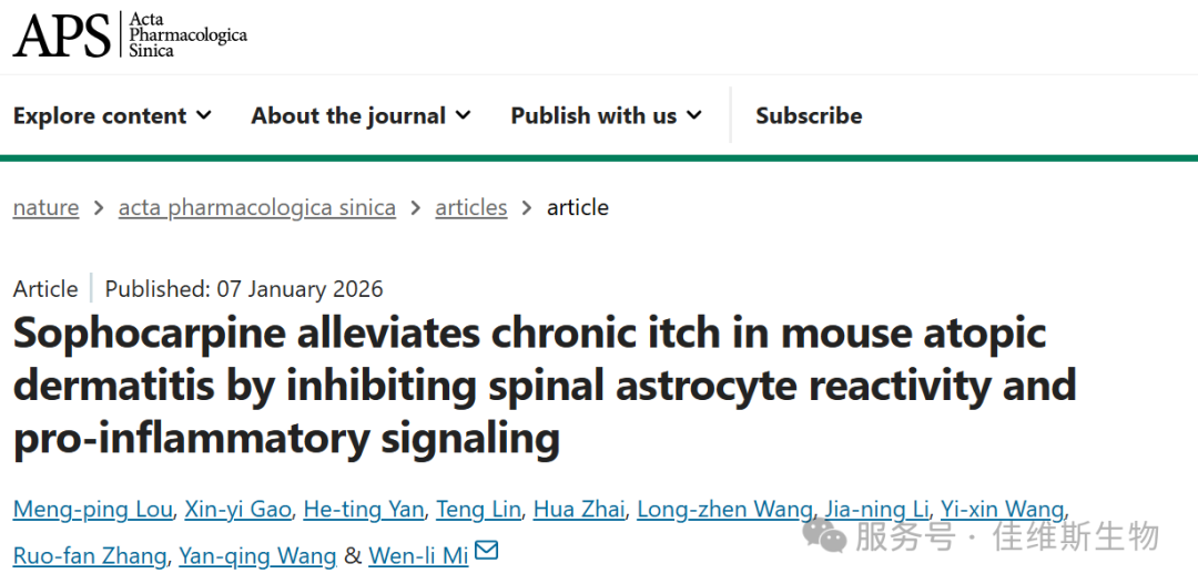 用户文章【Acta Pharmacologica Sinica】丨活体皮肤透明技术揭示了治疗特应性皮炎慢性瘙痒关键调控机制