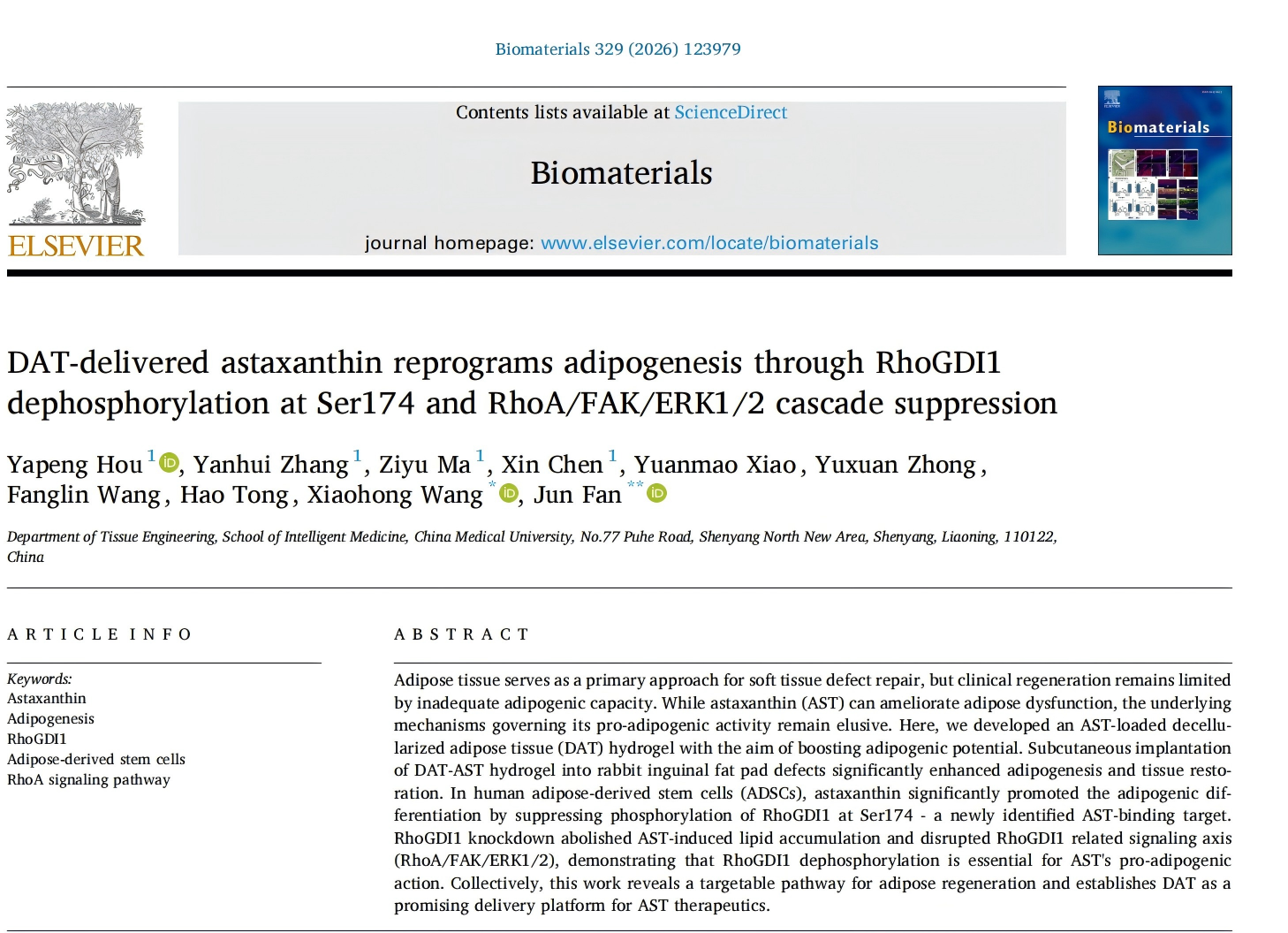 KEL Biotech 聚顶生物 RNA 转染试剂产品助力客户发表高水平国际期刊 Biomaterials（IF=12.9）