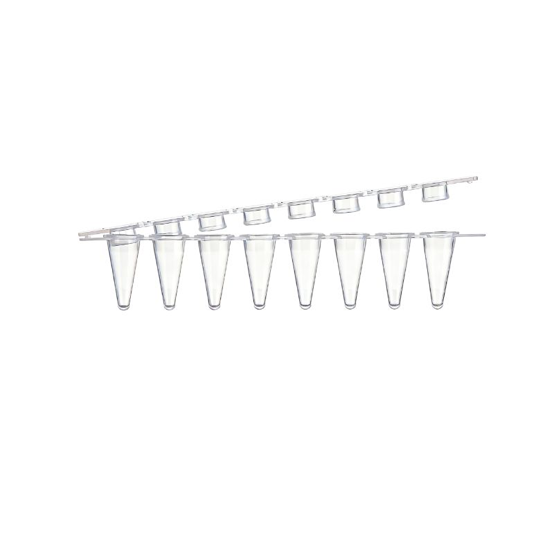 0.1mlPCR八联管(含盖)透明，平板盖